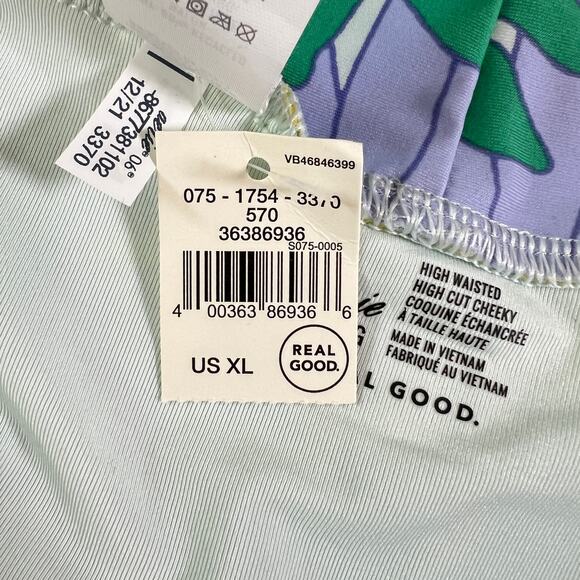 Aerie High Waisted High Cut Cheeky Floral Bikini Bottom Womens‎ XL Beach NWT - Picture 6 of 6